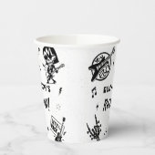 Gobelets En Papier Rock et Roll Black & White Anniversaire Party (Gauche)
