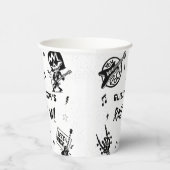 Gobelets En Papier Rock et Roll Black & White Anniversaire Party (Droite)