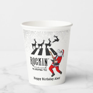 Gobelets En Papier Rock N Roll Père Noël Rockin' Anniversaire Noël