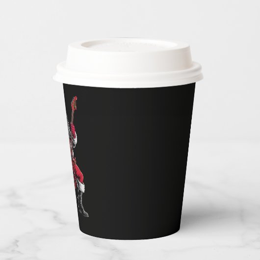 Gobelets En Papier Rock & Roll Noël Santa Claus Guitare Player (Gauche)