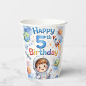 Gobelets En Papier Rocket ship birthday Space Planets Boy Stars (Verso)