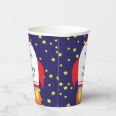 Gobelets En Papier Rocketship Outer Space mignon Enfant Anniversaire (Droite)
