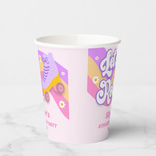 Gobelets En Papier Roll Roller Patinage Patinage Anniversaire (Gauche)