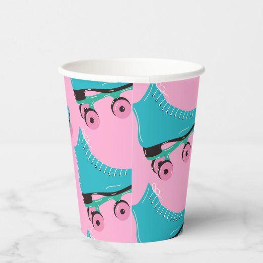 Gobelets En Papier Roller skate Retro Rainbow fête d'anniversaire (Droite)