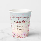 Gobelets En Papier Romance en fleur - Coupe en papier pour fête de ma (Recto)