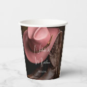 Gobelets En Papier Romance rustique : Bottes de Cowboy et Mariage Cas (Recto)