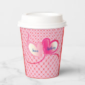 Gobelets En Papier Romance Valentine Love Heart (Recto)