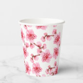 Gobelets En Papier Romantic pink Cherry blosson (Verso)