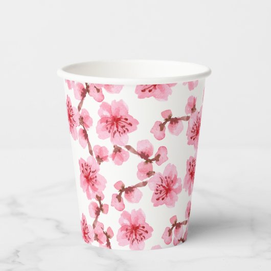 Gobelets En Papier Romantic pink Cherry blosson (Recto)