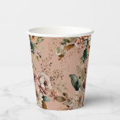 Gobelets En Papier Romantique 16 ans | Anniversaire Fleurs de Pêche P (Verso)