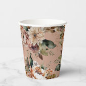 Gobelets En Papier Romantique 16 ans | Fête d'anniversaire florale pê (Recto)