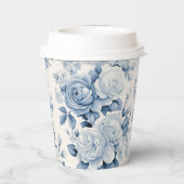 Gobelets En Papier Romantique Chic Antique Dusty Blue Roses (Verso)