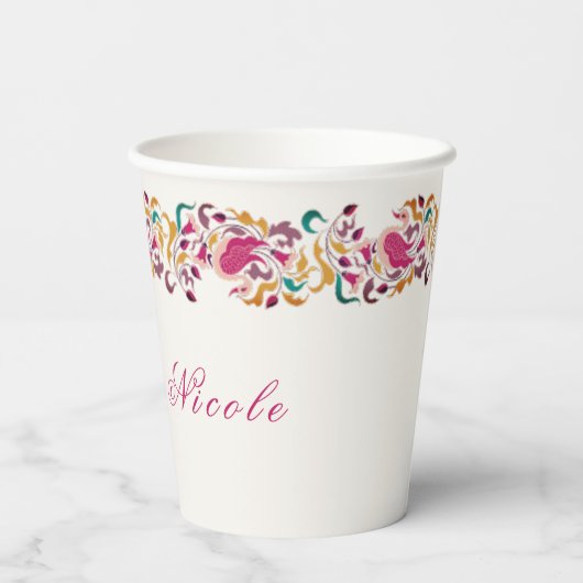 Gobelets En Papier Romantique classique Pearl Swan Mariage de cadre f (Verso)