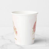 Gobelets En Papier Romantique rose fleurs blanches or botanique (Droite)