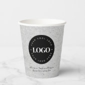 Gobelets En Papier Rond Cercle Custom Company Logo Gris Kraft (Recto)
