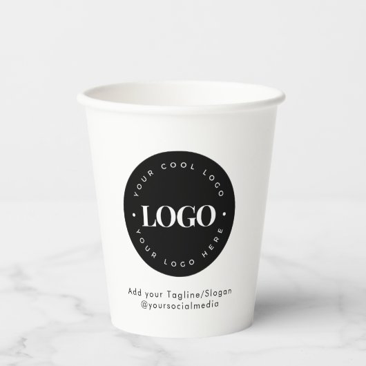 Gobelets En Papier Rond Cercle Personnalisé Logo de l'entreprise Mini (Recto)
