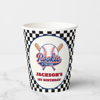 Gobelets En Papier Rookie De L'Année Baseball Personnalisé Anniversai