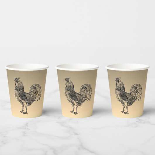 Gobelets En Papier Rooster rustique (Multi)