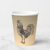Gobelets En Papier Rooster rustique (Recto)