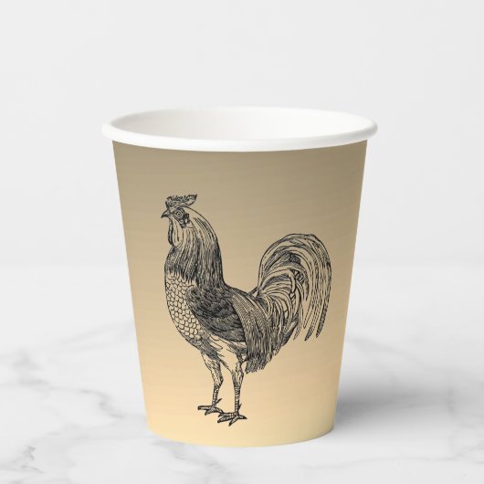 Gobelets En Papier Rooster rustique (Recto)