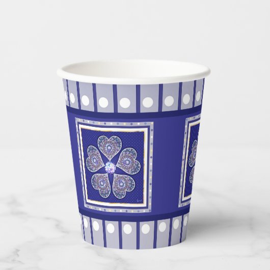 Gobelets En Papier Rosace bleu ou rouge pour bébé&enfant (Recto)