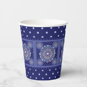 Gobelets En Papier Rosace bleue (Recto)