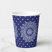 Gobelets En Papier Rosace bleue (Verso)