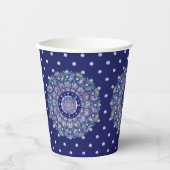 Gobelets En Papier Rosace bleue (Recto)