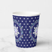 Gobelets En Papier Rosace bleue et flocon de neige (Droite)