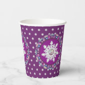 Gobelets En Papier Rosace rouge cardinale et flocon de neige (Verso)