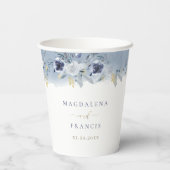 Gobelets En Papier rose bleu mariage (Verso)