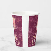 Gobelets En Papier Rose Champagne Bubbles & Lunettes Mariage Célébrer (Gauche)