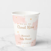 Gobelets En Papier Rose Cute Nuage Neuf Fille Douche bébé (Verso)