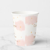 Gobelets En Papier Rose Cute Nuage Neuf Fille Douche bébé (Droite)