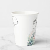 Gobelets En Papier Rose dorée succulente feuillage élégant moderne (Gauche)