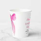 Gobelets En Papier Rose Elle se marie Shower de Mariée (Gauche)