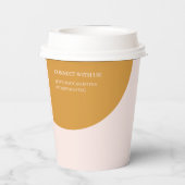 Gobelets En Papier Rose et jaune | Couleur Bloc Entreprise Café perso (Verso)