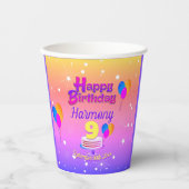 Gobelets En Papier ROSE et OR Joyeux anniversaire (Recto)