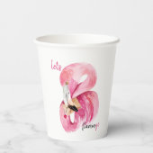 Gobelets En Papier Rose exotique moderne Flamant rose Aquarelle (Verso)