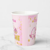 Gobelets En Papier Rose Faux Gold Parties scintillant Sweet Un 1er an (Gauche)