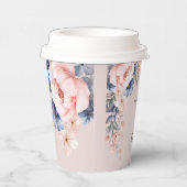 Gobelets En Papier Rose Floral Rustique Baby shower moderne (Droite)