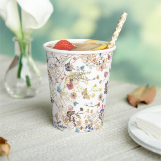 Gobelets En Papier Rose Gold Butterfly Garden Mariage