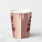 Gobelets En Papier Rose Gold Drips Anniversaire 18e | 21e | 40e | 50e (Droite)