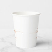 Gobelets En Papier Rose Gold Elegant Script Cheers Custom Party (Droite)
