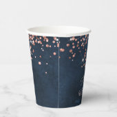 Gobelets En Papier Rose Gold Navy Blue 1er anniversaire fête (Droite)