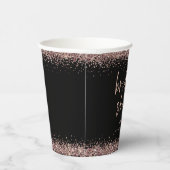 Gobelets En Papier Rose Gold Parties scintillant Nom Fête des mariées (Droite)