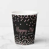 Gobelets En Papier Rose Gold Silver Confetti 21e fête d'anniversaire (Verso)