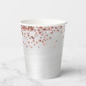 Gobelets En Papier Rose Gold Silver fête d'anniversaire (Verso)