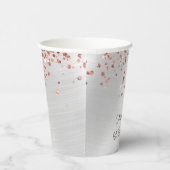 Gobelets En Papier Rose Gold Silver fête d'anniversaire (Droite)