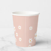 Gobelets en papier rose groovy rétro Daisy (Droite)